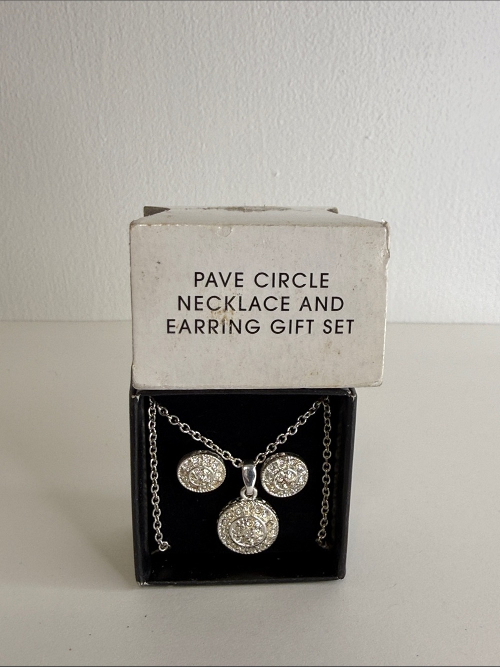 Avon Pave Circle Necklace & Earring set